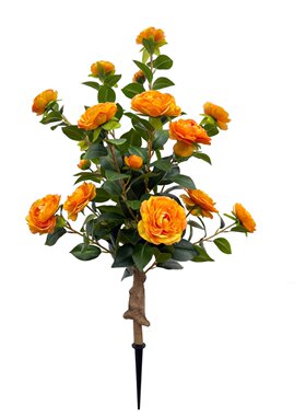 凯锦仿真树绿植红色山茶花地插树摆件室内创意桌面假花绿植装饰