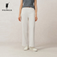 白色简约宽松休闲显瘦阔腿裤 POLOWALK女式 新品 春夏裤 女 牛仔裤