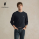 华夫格长袖 新品 纯色内搭休闲上衣 圆领卫衣2025秋季 POLOWALK男装