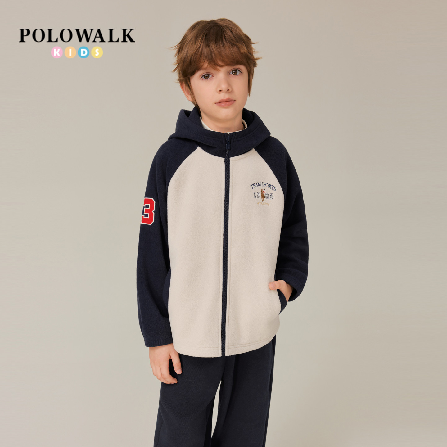 POLOWALK童装男童外套2025秋季新品时尚刺绣撞色学院风男童外套,童装/婴儿装/亲子装,普通外套,淘宝优惠券,粉丝福利购,淘宝优惠卷