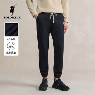针织裤 POLOWALK男式 2025秋冬裤 新品 男装 松紧腰束脚长裤 3A抗菌