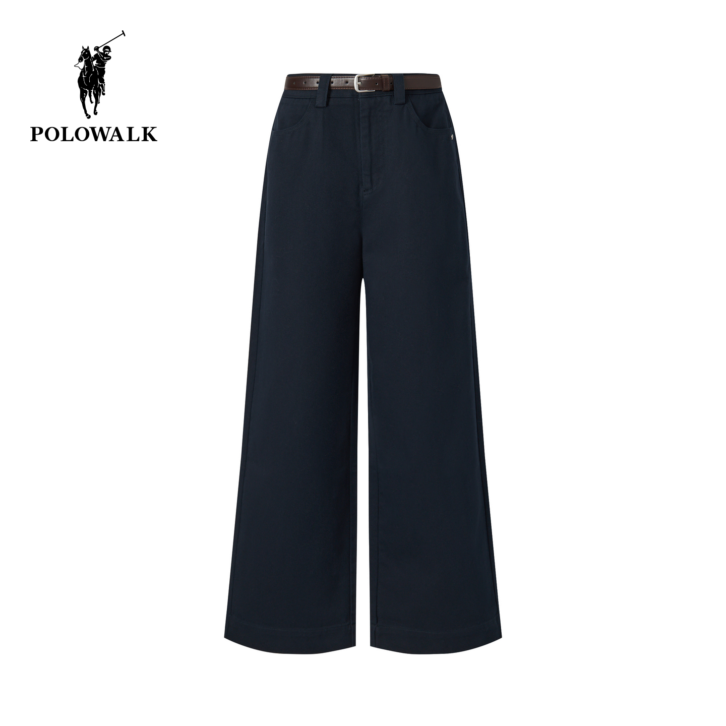 【100%棉】POLOWALK女装2025秋冬裤新品女式休闲裤百搭阔腿裤子女