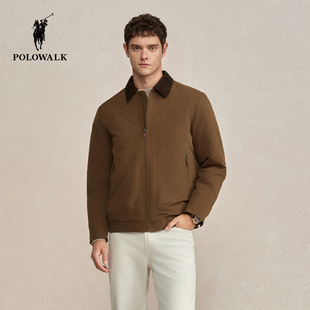新品 羽绒服2025冬季 POLOWALK男式 简约翻领复古外套男 90%鹅绒