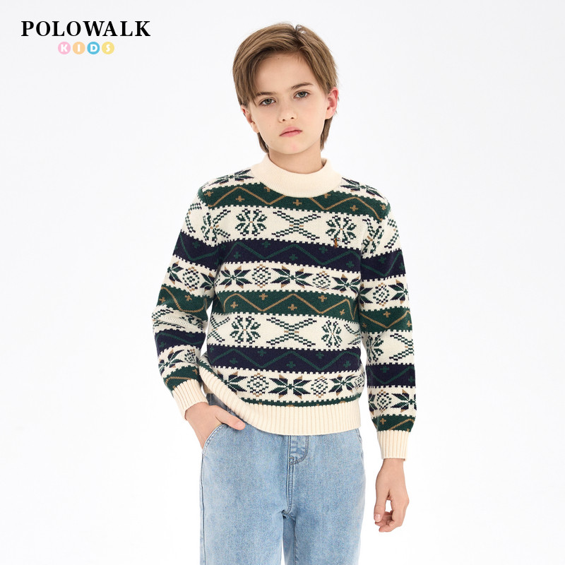 POLOWALK童装秋冬新品半高领长袖男童针织衫洋气加厚毛衣儿童,童装/婴儿装/亲子装,毛衣/针织衫,淘宝优惠券,粉丝福利购,淘宝优惠卷