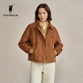 女装 POLOWALK女式 外套2025秋冬新品 简约复古通勤翻领复古短外套女
