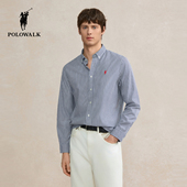 特惠 100%棉条纹男士 POLOWALK男装 衬衫 新品 长袖 2026春季 衬衣