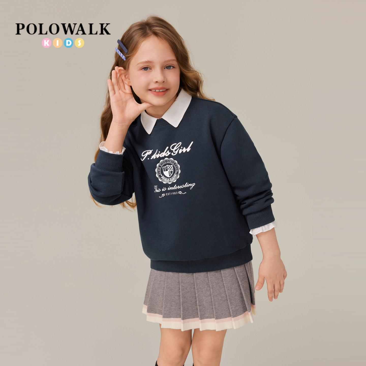 POLOWALK女童印花卫衣