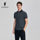 新品 POLOWALK男式 夏季 POLO衫 条纹休闲T恤百搭潮流上衣 短袖