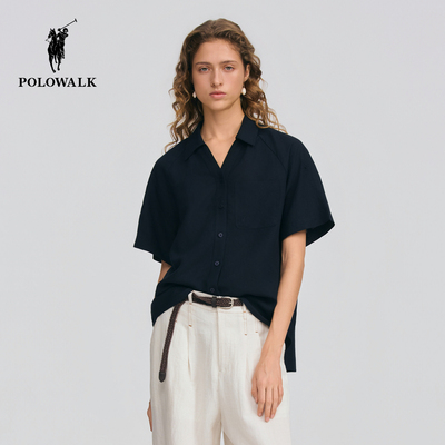 POLOWALK简系翻领短袖衬衫