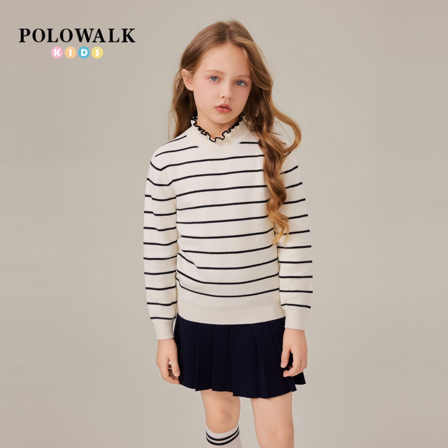 POLOWALK女童提花针织衫