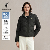 POLOWALK女式 百搭立领90鸭绒保暖外套 韩版 轻薄羽绒服2025冬季 新品