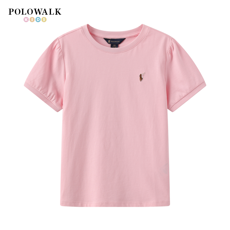 POLOWALKT恤短袖亲肤纯色童装