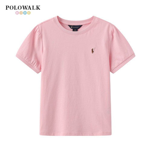 POLOWALKT恤短袖亲肤纯色童装