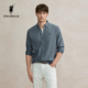 长袖 日常通勤内搭翻领开衫 衬衫 新品 衬衣男 2026春季 POLOWALK男式