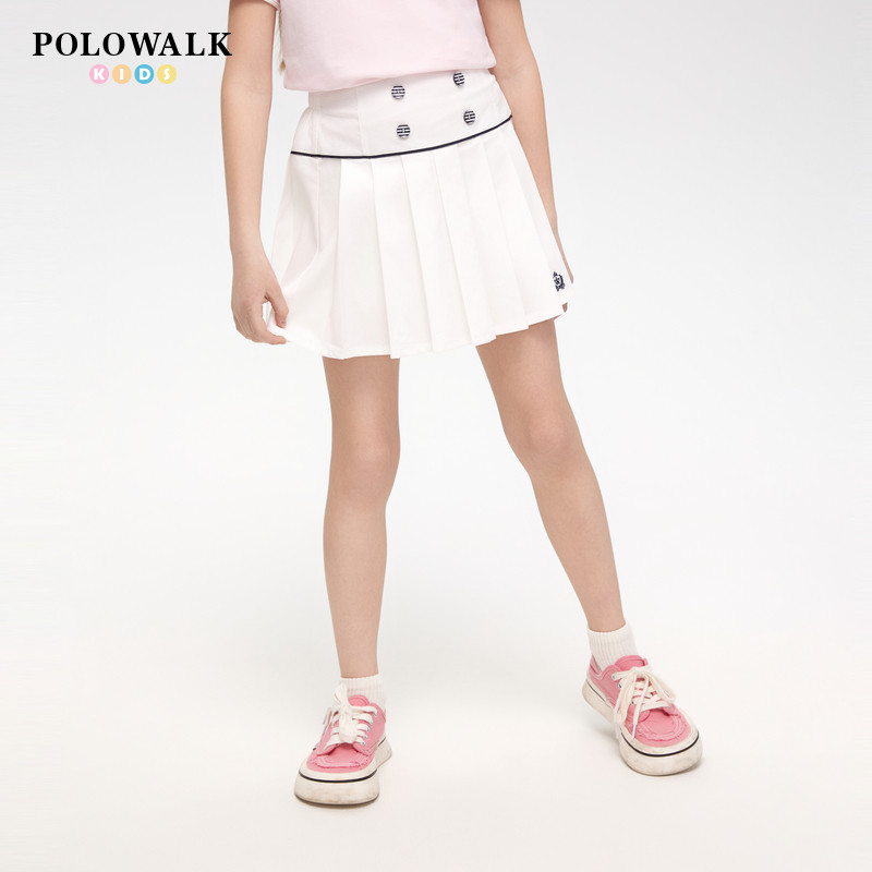 POLOWALK女童印绣花半裙图片