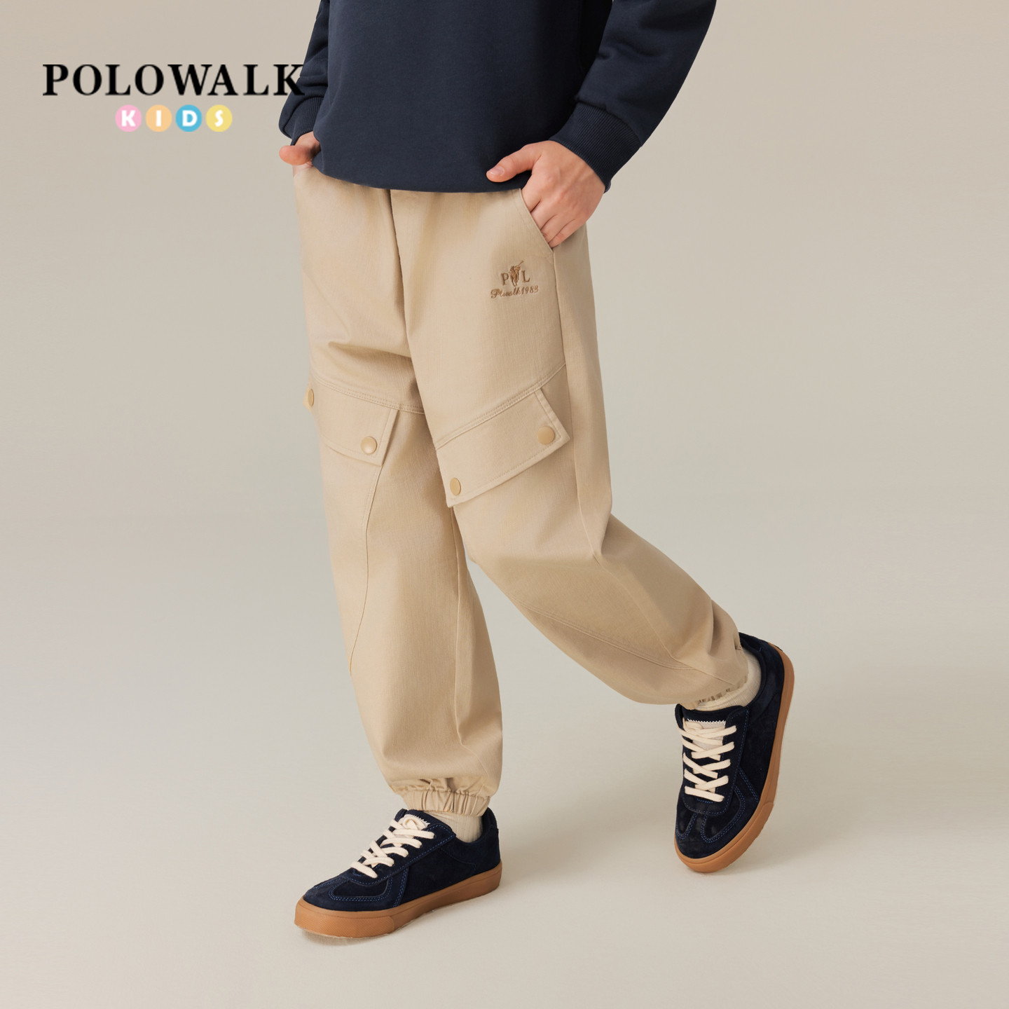 POLOWALK男童绣花休闲裤