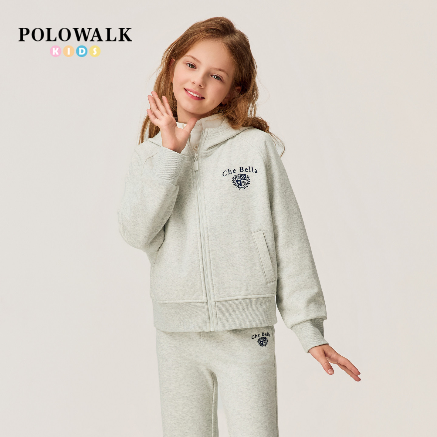 POLOWALK女童净色外套