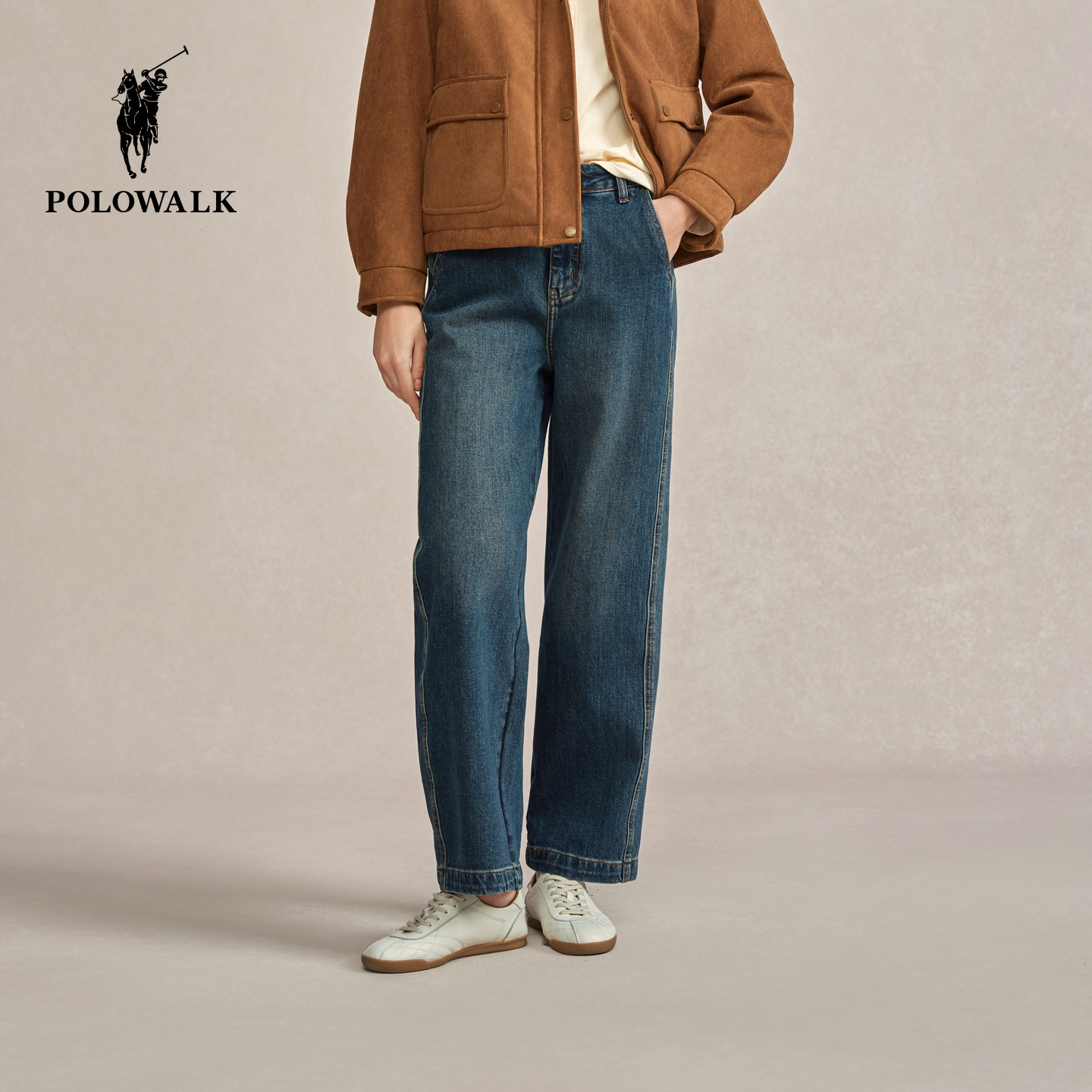 POLOWALK女式牛仔裤2025秋冬裤新品经典复古直筒休闲牛仔长裤子,女装/女士精品,牛仔裤,淘宝优惠券,粉丝福利购,淘宝优惠卷