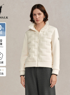 【特惠】POLOWALK女式外套2025冬季韩版拼接保暖立领90鹅绒上衣