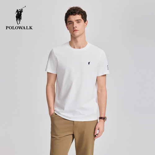 POLOWALK男式短袖圆领T恤