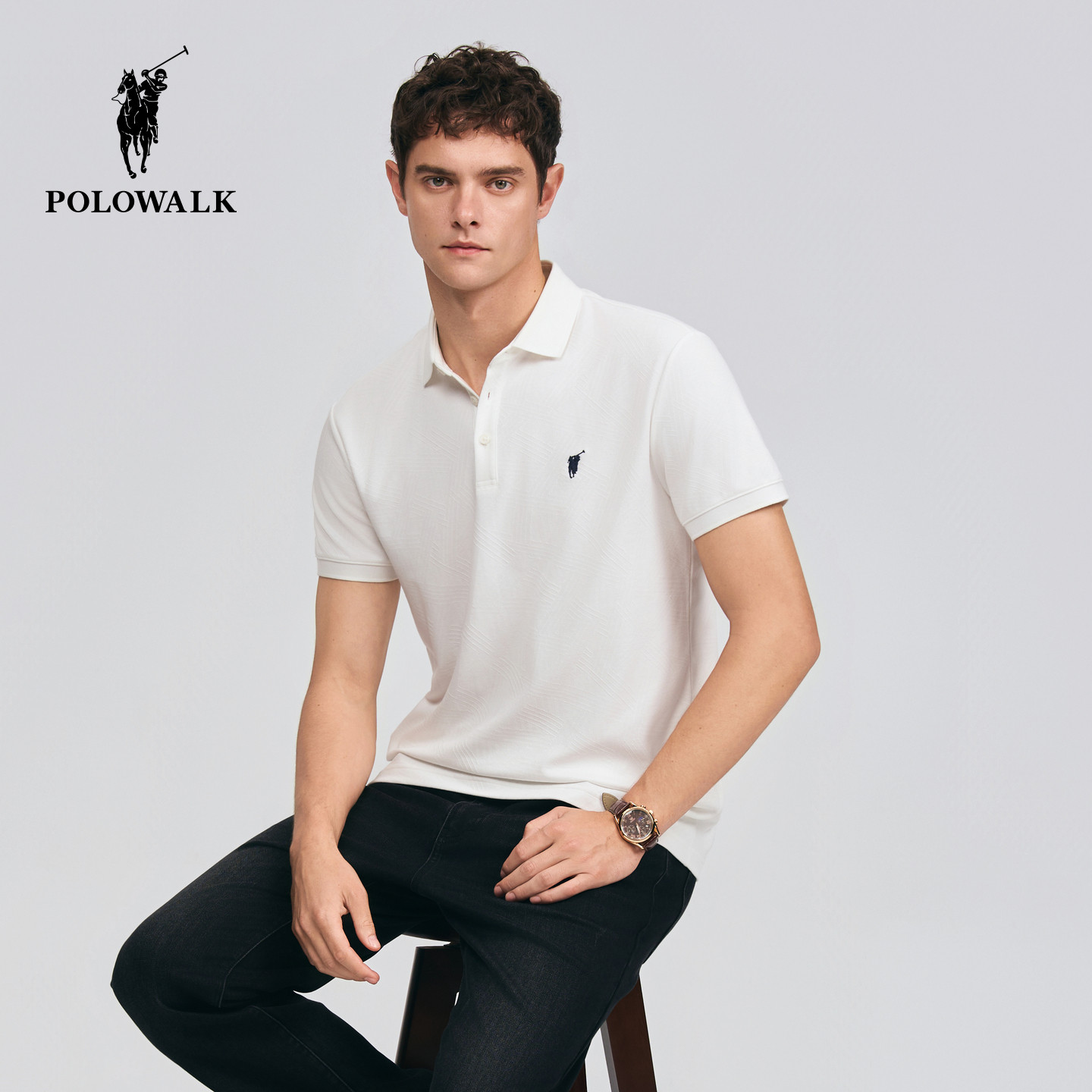 POLOWALK男式短袖POLO衫2026夏季新品简约商务休闲男装短袖上衣