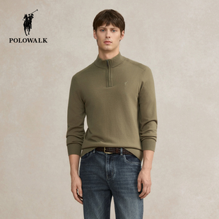 POLOWALK男式 防螨 针织衫 2025秋季 商务套头上衣男 新品 5A抗菌