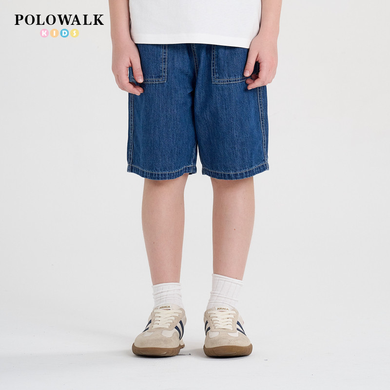 POLOWALK童装夏季短裤休闲裤舒适耐穿男童裤子牛仔裤