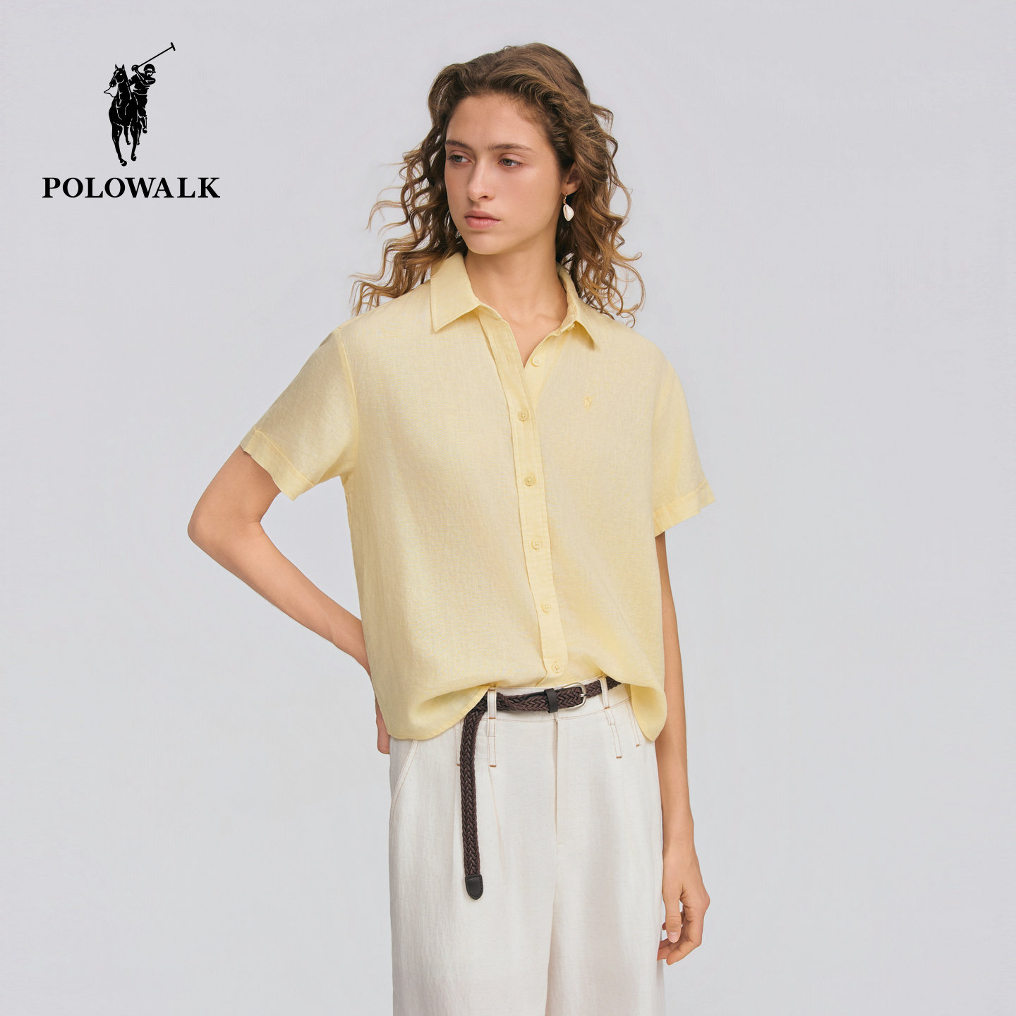 POLOWALK女士百搭短袖衬衫图片