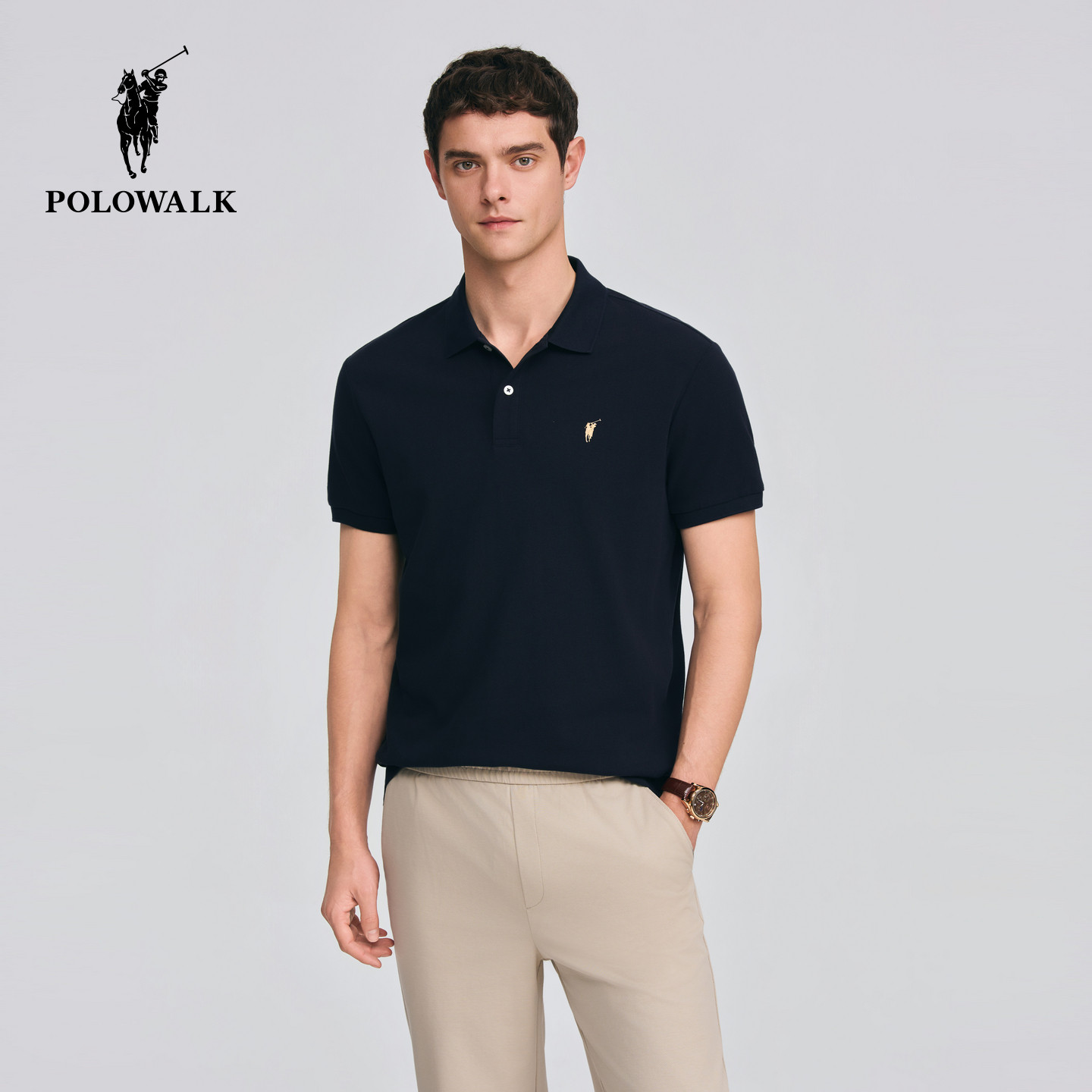夏季polo衫100%棉亲肤简约短袖图片