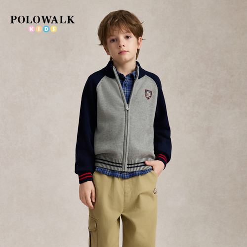 POLOWALK男童净色针织衫