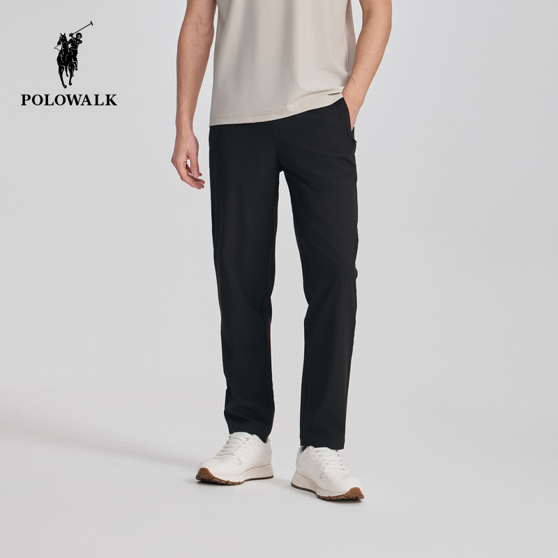 POLOWALK男式休闲裤春夏裤新品松紧腰直筒裤百搭休闲男款裤子