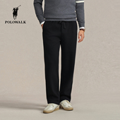 针织裤 2025秋冬裤 新品 POLOWALK男式 商务休闲松紧腰加绒通勤针织裤