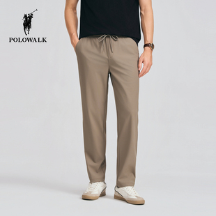休闲裤 纯色直筒松紧腰抽绳卫裤 2026春夏裤 男装 新品 POLOWALK男式