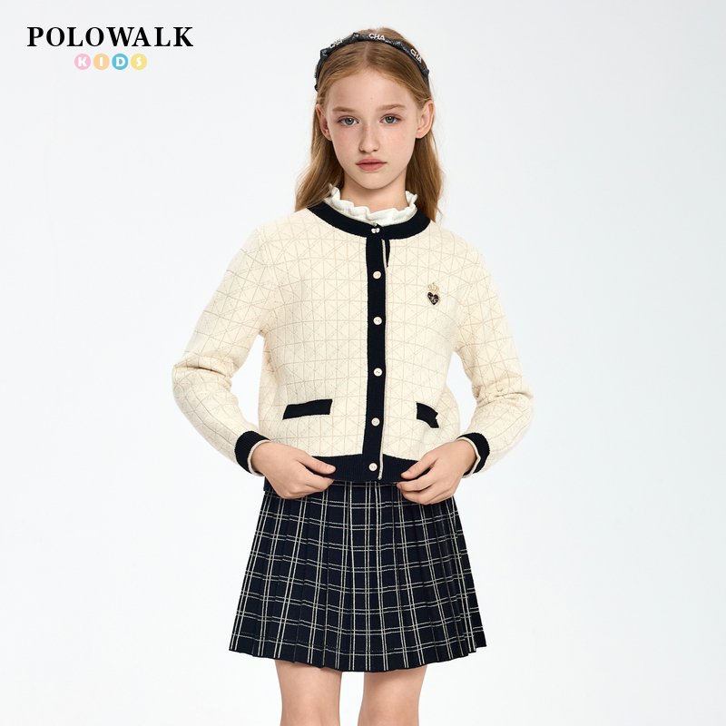 POLOWALK秋季女童长袖套装毛织