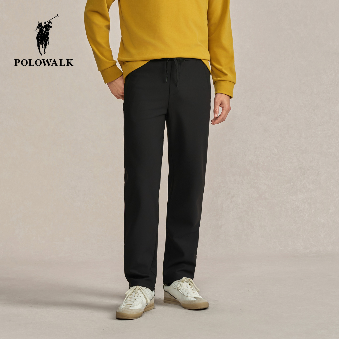 【加绒】POLOWALK男装2026秋冬裤新品男式休闲裤通勤简约直筒裤子