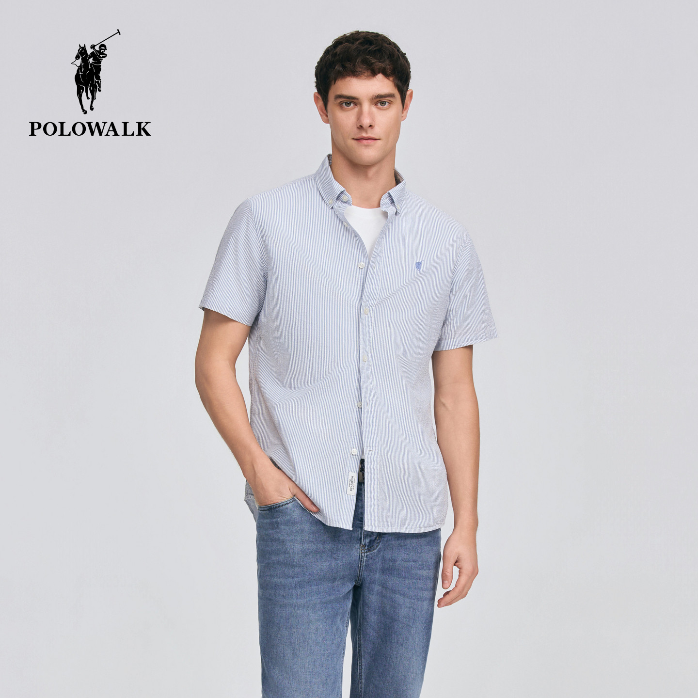 POLOWALK男式短袖衬衫图片