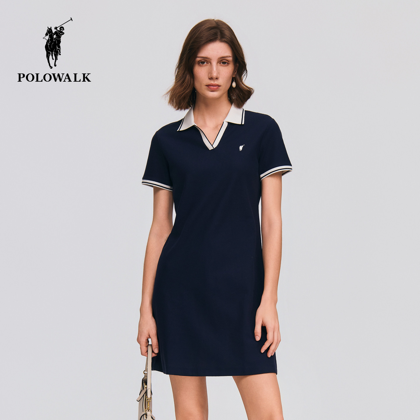 POLOWALK女式短袖针织连衣裙图片