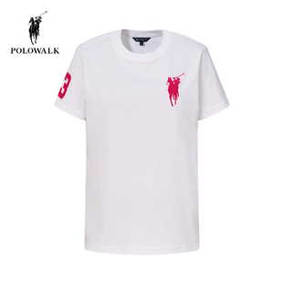 内搭白色打底衫 POLOWALK短袖 T恤女纯棉夏季 新款 上衣时尚