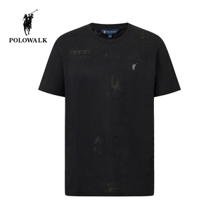 简约百搭黑色T恤男装 POLOWALK男式 新品 圆领T恤2026夏季 上衣 短袖