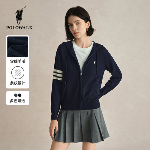 【含绵羊毛】POLOWALK针织开衫女