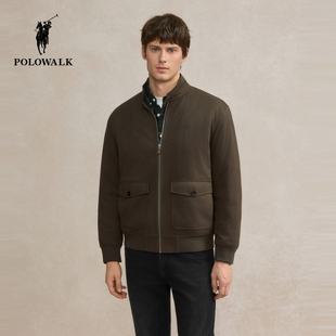 POLOWALK男式 简约复古休闲立领外套男 薄棉外套2025秋冬新品