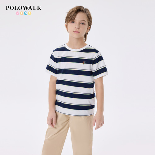 POLOWALK夏季男童短袖T恤圆领