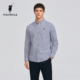 新品 撞色格纹纽扣领长袖 衬衫 2026春季 100%棉 POLOWALK男式