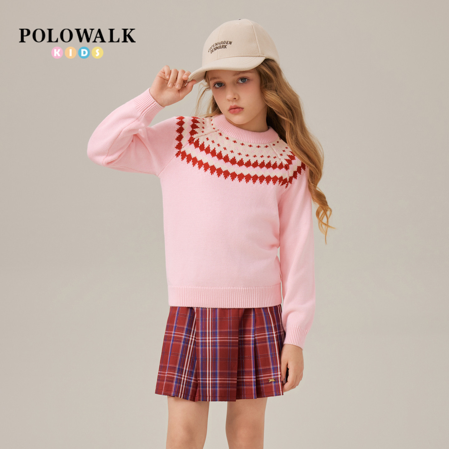 POLOWALK女童提花针织衫