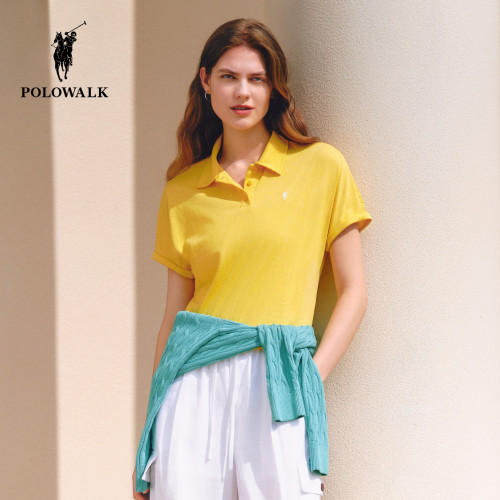 POLOWALK女式短袖POLO衫2026夏季新品女装简约百搭商务通勤POLO衫