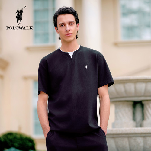POLOWALK假两件短袖短裤套装