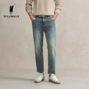 百搭通勤直筒做旧牛仔长裤 POLOWALK男式 新品 2025秋冬裤 子男 牛仔裤