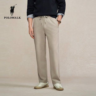 商务休闲通勤松紧腰直筒长裤 POLOWALK男式 新品 2025秋冬裤 子 针织裤