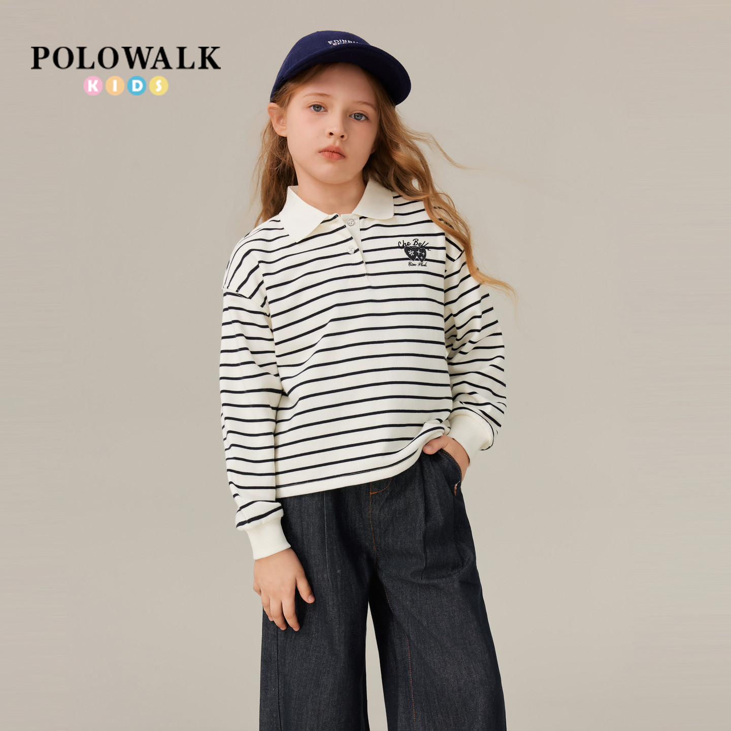 POLOWALK女童条纹卫衣