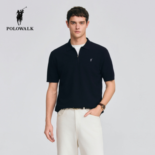 2026春季 针织衫 新品 经典 POLOWALK男式 翻领半拉链短袖 短袖
